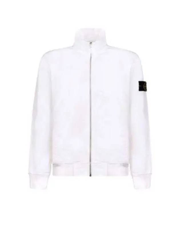 Cotton Zip-Up Jacket White - STONE ISLAND - BALAAN 2