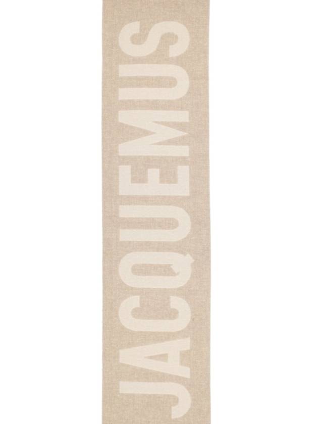 Lecharpe Fringe Logo Virgin Wool Muffler Beige - JACQUEMUS - BALAAN 3