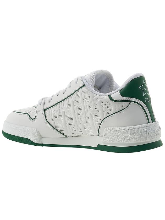 One Oblique Perforated Calfskin Low Top Sneakers White Green - DIOR - BALAAN 4