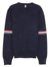 Men's Milan Stitch Armband Crew Neck Knit Top Navy - THOM BROWNE - BALAAN 3