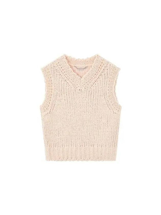 Chunky rib knit vest natural - STELLA MCCARTNEY - BALAAN 1