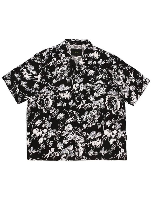Open collar Hawaiian shirt black - GO STREET - BALAAN 4