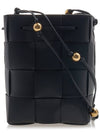 Cassette Intrecciato Leather Bucket Bag Black - BOTTEGA VENETA - BALAAN 2