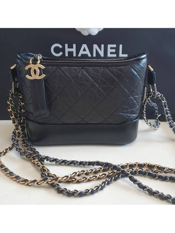 Gabrielle Hobo Bag Small Black A91810 - CHANEL - BALAAN 1