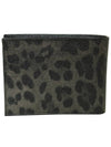 Leopard Leather Half Wallet Grey - DOLCE&GABBANA - BALAAN 3