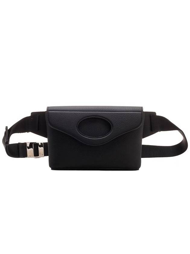 Pocket Grainy Leather Belt Bag Black - BURBERRY - BALAAN.