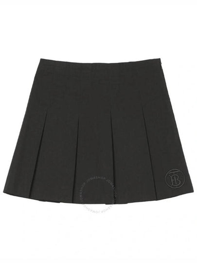 Kids Gaya Pleated Cotton Twill Skirt Black - BURBERRY - BALAAN 2