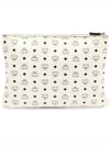 MXZ5SVU13WT001 White Visetos Canvas Leather Stud Pouch Clutch - ETC - BALAAN 3