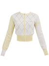 Golf Wear Diamond Punching Summer Knit Zip-up Yellow - J JANE - BALAAN 2