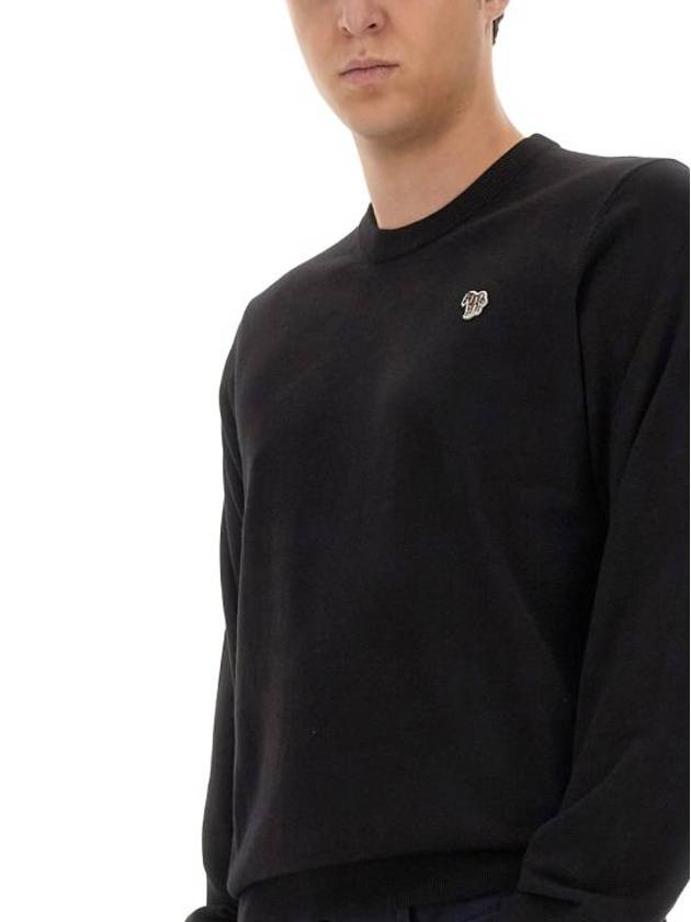 Zebra Patch Crew Neck Knit Top Black - PAUL SMITH - BALAAN 3