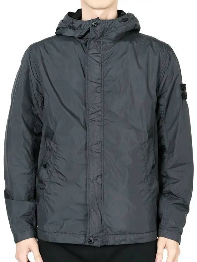 4100092 Crinkle Reps R-NY Wind Resistant Anti Drop Hooded Jacket Grey - STONE ISLAND - BALAAN 2