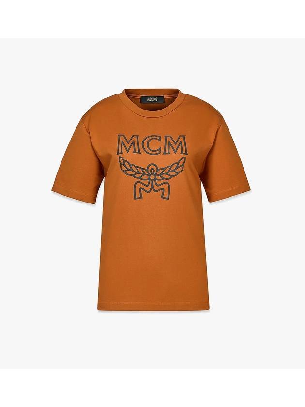 Classic Logo Short Sleeve T-Shirt Brown - MCM - BALAAN 1