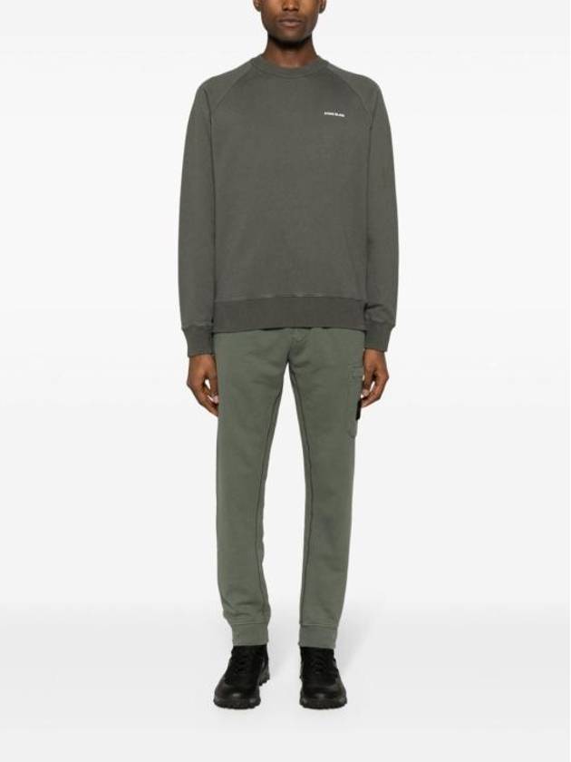 Compass Patch Cotton Jersey Track Pants Dark Green - STONE ISLAND - BALAAN 8