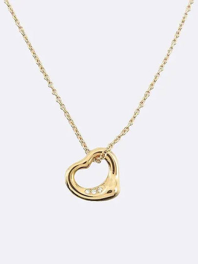 Tiffany 68119235 18K 750 yellow gold 3p diamond Elsa Ferretti open heart necklace 11MM - TIFFANY & CO. - BALAAN 2