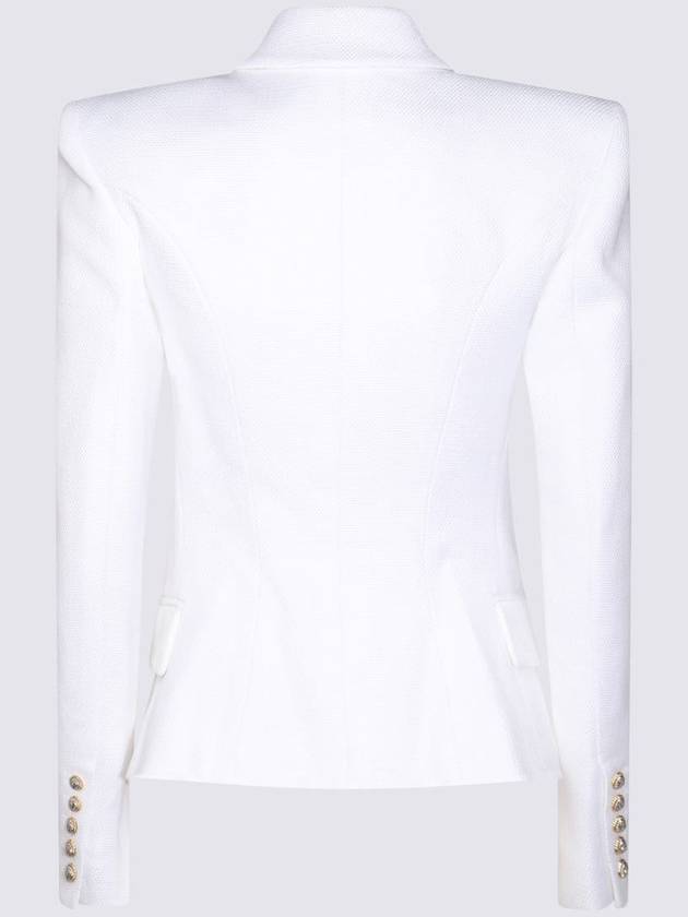 Viscose Blazer Jacket White - BALMAIN - BALAAN 5