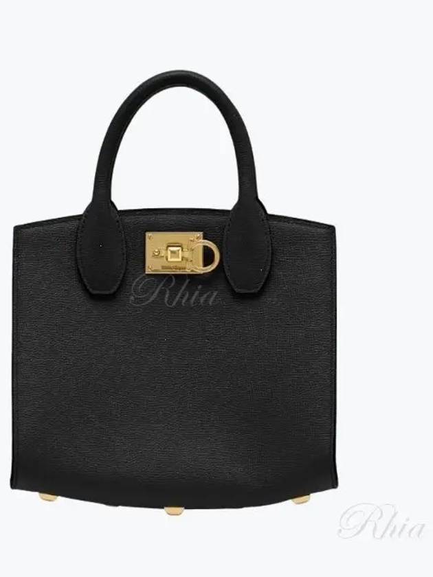 Gancini Studio Box Tote Bag Black Bonbon - SALVATORE FERRAGAMO - BALAAN 2