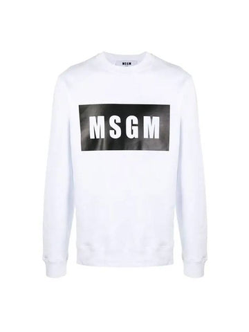 Box Logo Print Cotton Sweatshirt White - MSGM - BALAAN 1