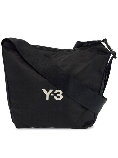 black recycled polyester sacoche with adjustable strap - Y-3 - BALAAN 1