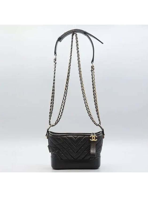 A91810 Black Gabrielle Hobo Small Chain Shoulder and Crossbag - CHANEL - BALAAN 3