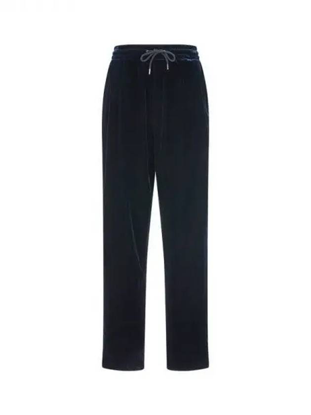 Men s Chin Detail Velor Track Pants Navy 271922 - GIORGIO ARMANI - BALAAN 1