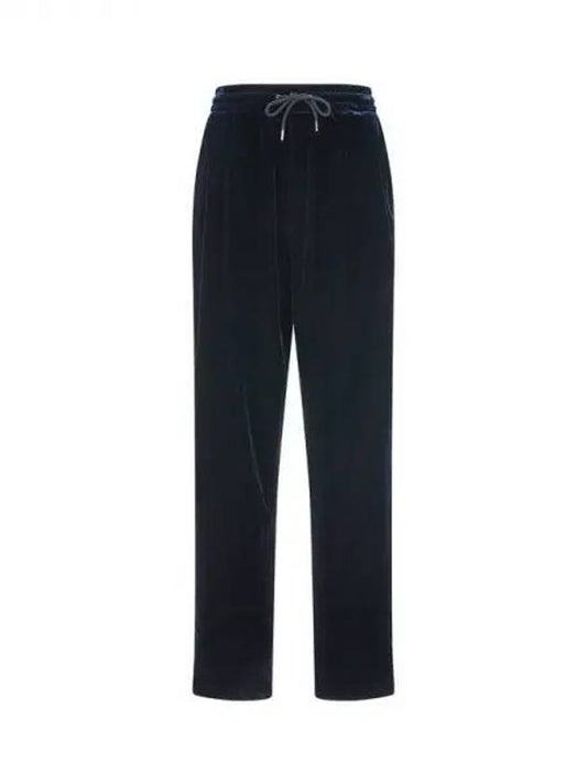 Men s Chin Detail Velor Track Pants Navy 271922 - GIORGIO ARMANI - BALAAN 1