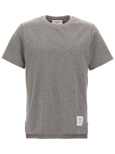 Men's Side Slit Relaxed Short Sleeve T-Shirt Light Grey - THOM BROWNE - BALAAN 2