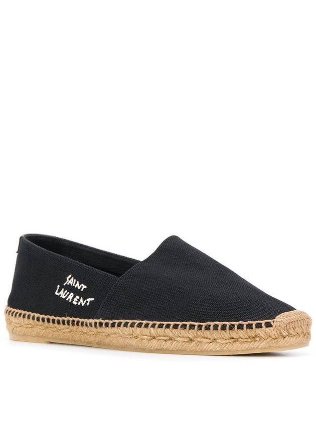 Logo Monogram Espadrilles Black - SAINT LAURENT - BALAAN 3