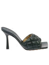 Quilted Nappa Sandal Heels Inkwell - BOTTEGA VENETA - BALAAN 2