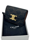 Triomphe Canvas Flap Card Holder Tan Brown - CELINE - BALAAN 2