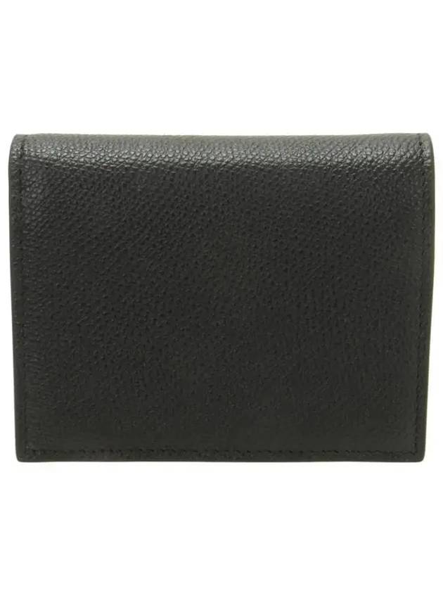 Compact V Logo Signature Calfskin Half Wallet Black - VALENTINO - BALAAN 4