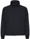 Logo Micro Twill Zip Up Jacket Black - STONE ISLAND - BALAAN 2