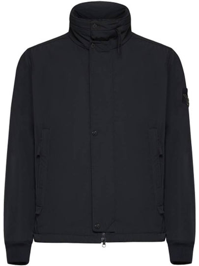 Logo Micro Twill Zip Up Jacket Black - STONE ISLAND - BALAAN 2