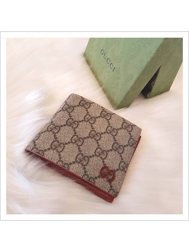 Logo GG Supreme Canvas Half Wallet Beige - GUCCI - BALAAN 6