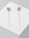 Dazzling Swan Drop Earrings Pink Rose Gold - SWAROVSKI - BALAAN 2