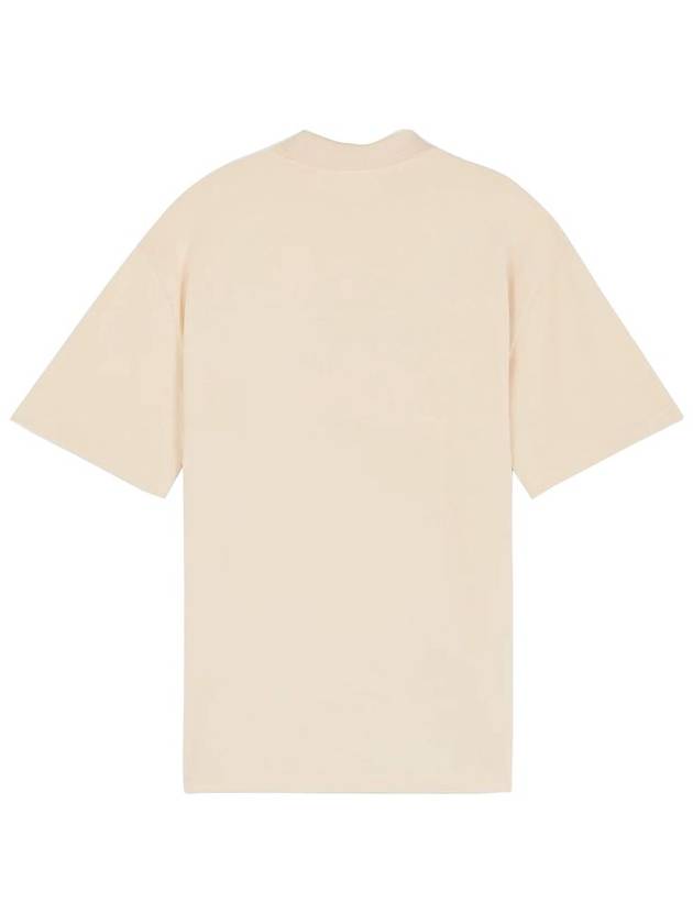 Bold Fox Head Patch Oversized Polo Shirt Beige - MAISON KITSUNE - BALAAN 3