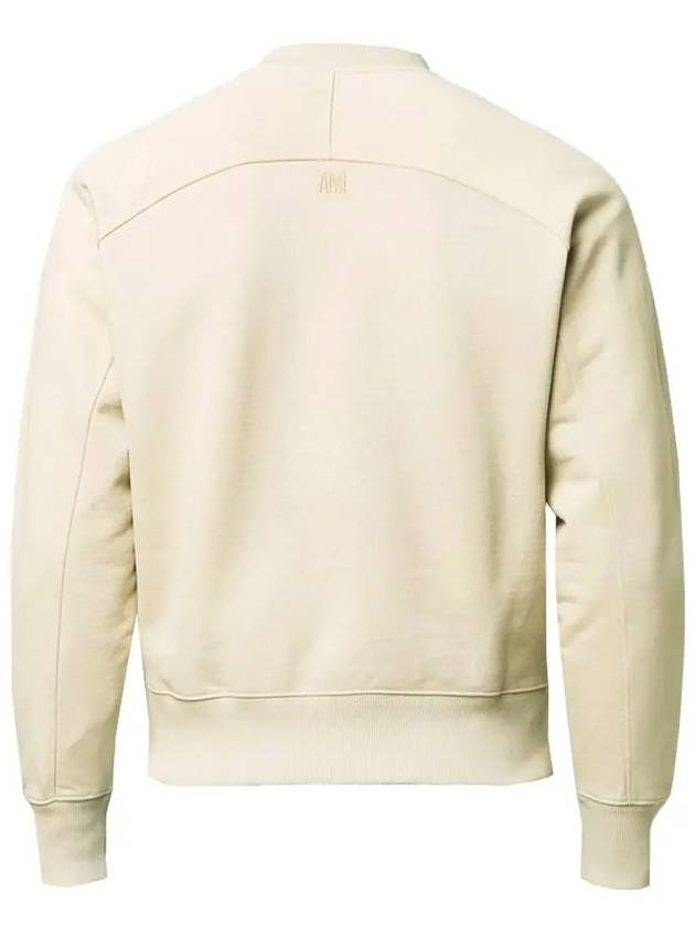 Heart Logo Overfit Sweatshirt Beige - AMI - BALAAN 4