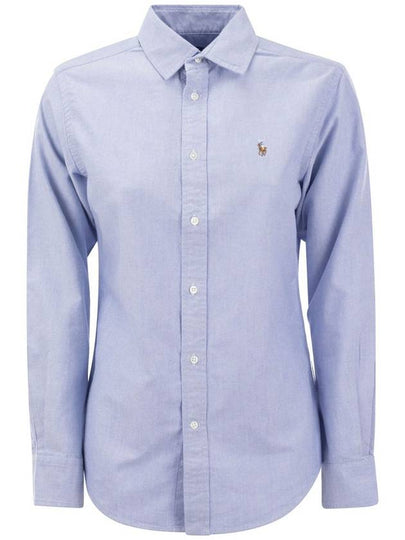 Pony Classic Fit Long Sleeve Shirt Blue - POLO RALPH LAUREN - BALAAN 2