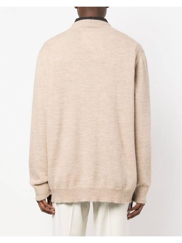 Signature Stitch Crew Neck Wool Alpaca Knit Top Beige - MAISON MARGIELA - BALAAN 4