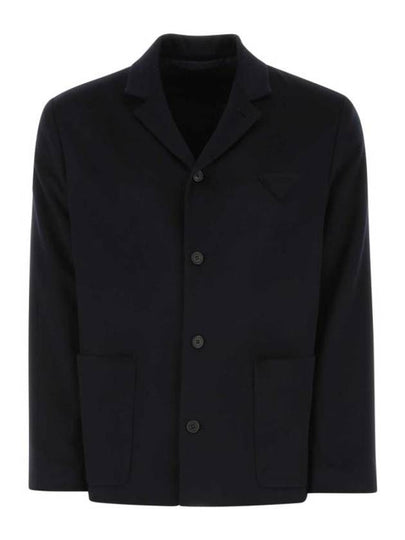 Single Breasted Blazer Jacket Navy - PRADA - BALAAN 2