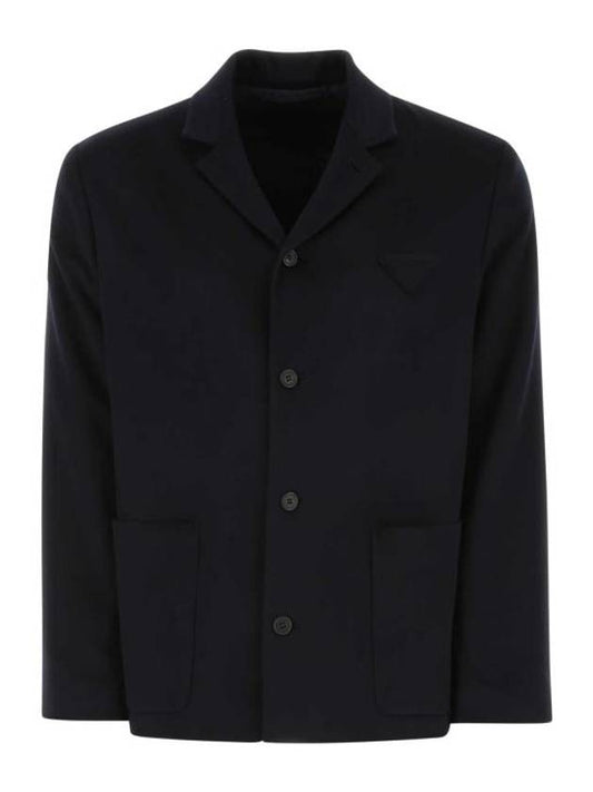 Men's Cashmere Blazer Jacket Navy Blue - PRADA - BALAAN 2