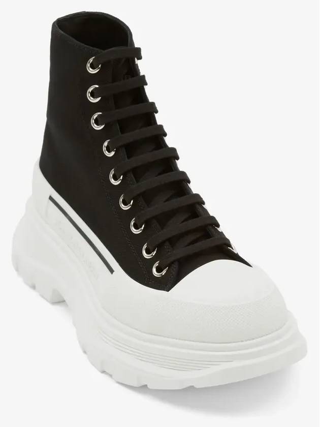 Tread Slick High Top Sneakers Black White - ALEXANDER MCQUEEN - BALAAN 3