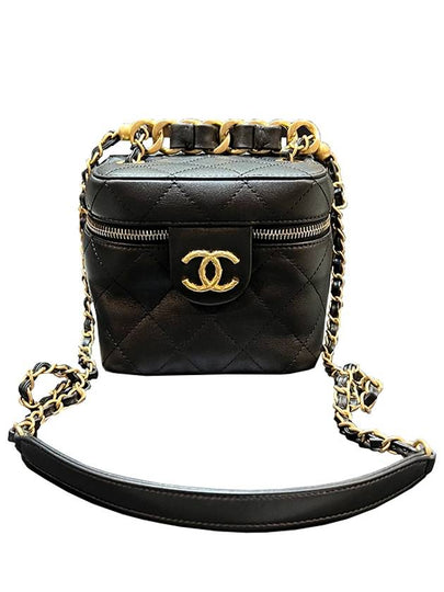 Gold Hardware Cosmetic Case Chain Mini Bag Black - CHANEL - BALAAN 2