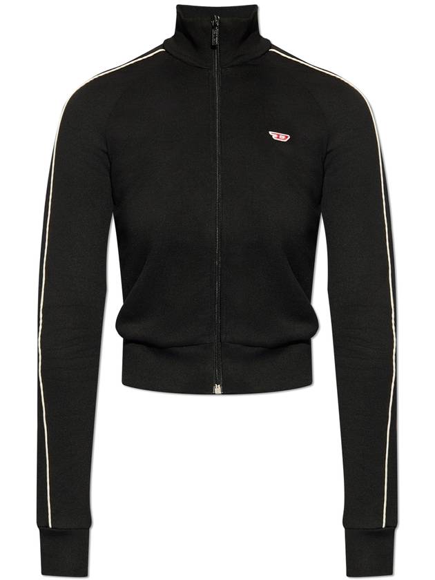 F-Jamila-Piping-D Track Jacket Black - DIESEL - BALAAN 1