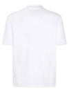 Embroidered Logo Short Sleeve Polo Shirt White - BRUNELLO CUCINELLI - BALAAN 3