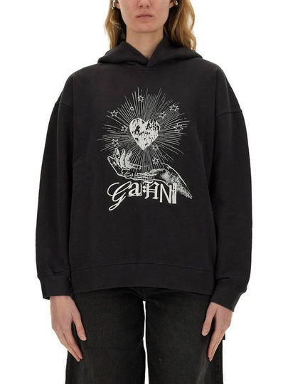 graphic print hooded top phantom - GANNI - BALAAN 2