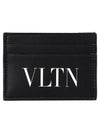 VLTN Logo Print Card Wallet Black - VALENTINO - BALAAN 6