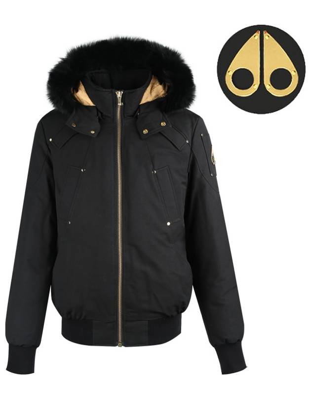 Ballistic Bomber Jacket Black Fox Fur Gold Metal Black - MOOSE KNUCKLES - BALAAN 2