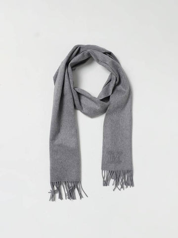 Wsdalia Logo Fringe Cashmere Muffler Grey - MAX MARA - BALAAN 1