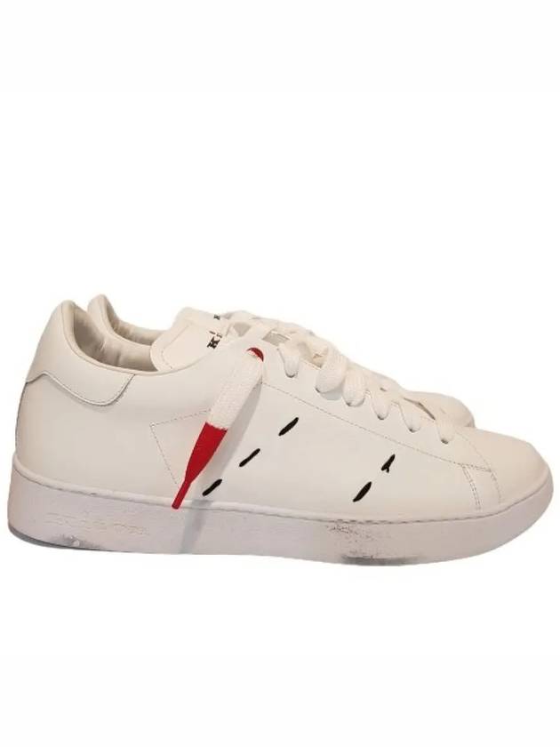 R Logo Low Top Sneakers White - KITON - BALAAN 3