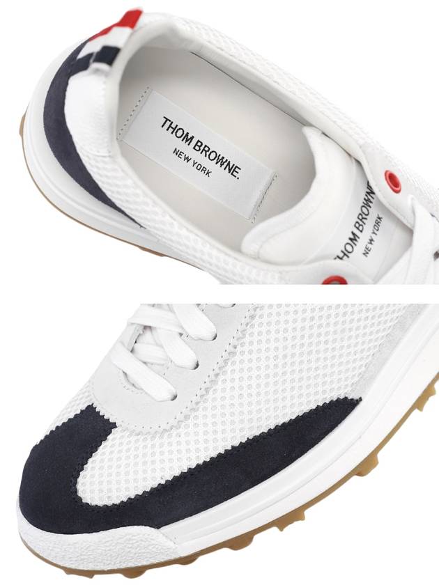 Fine Kid Suede Tech Runner Sneaker Navy - THOM BROWNE - BALAAN 5